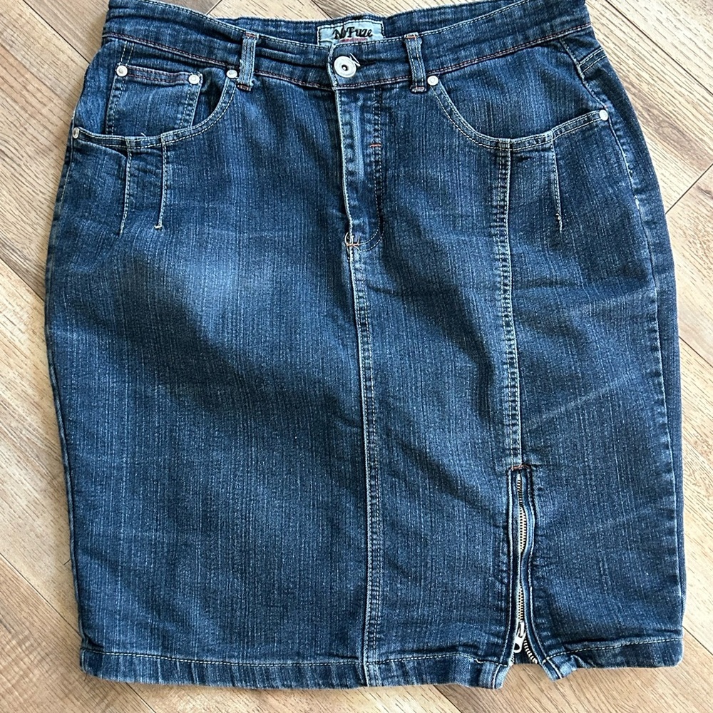 No fuze Blue Denim Pencil Skirt